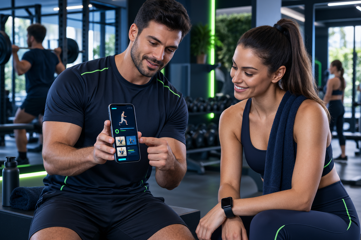 Academia e personal trainer oferecendo o aplicativo Personal Force aos alunos